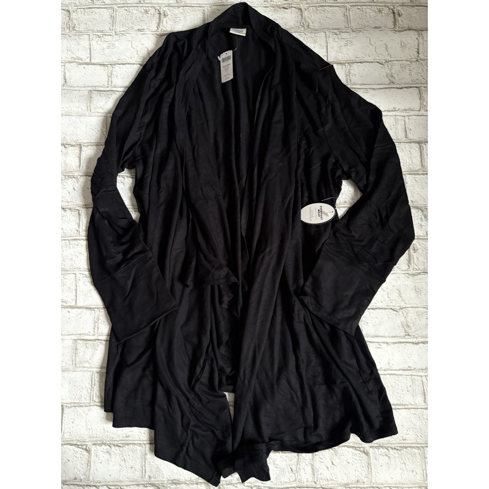 NWT Soma French Terry Lounge Open Wrap XXL Pockets Black